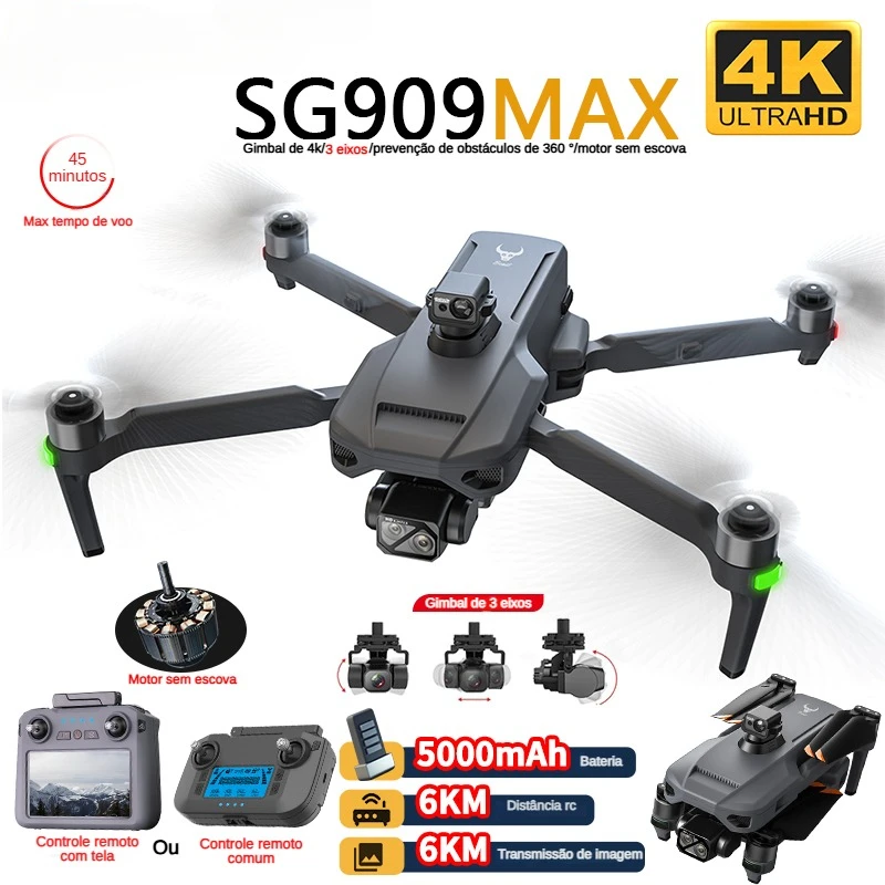 Drone Camera With Gimbal - ZLL SG909 SG909MAX Professional Drone With