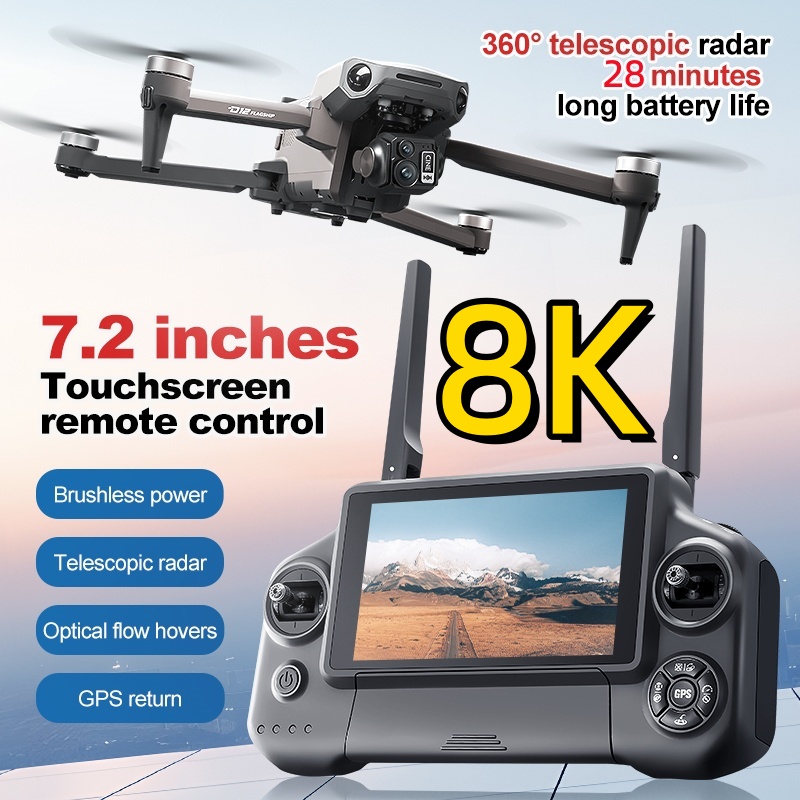 8K 3 Axis Gimbal Brushless 7.2 - Drone Camera Night Vision recension och pris