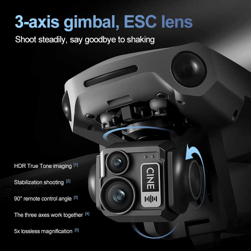 8K 3 Axis Gimbal Brushless 7.2 - Drone Camera Night Vision recension och pris