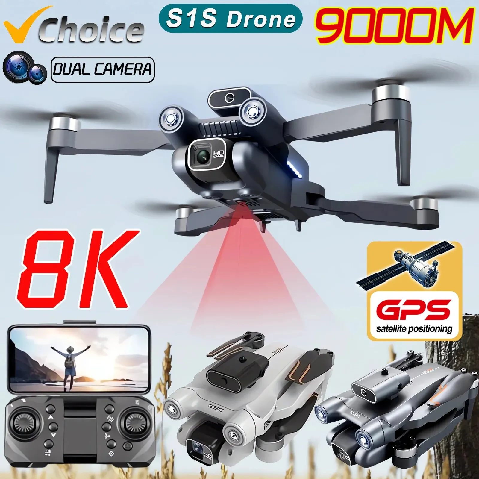 New S1S 5G GPS Drone Camera 8K - Drone Camera Hd recension och pris